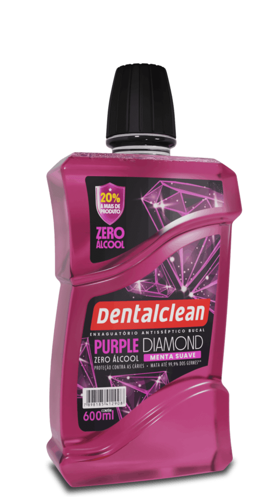 melhor enxaguante bucal ANTISSÉPTICO DENTALCLEAN PURPLE DIAMOND 600ML SEM ÁLCOOL