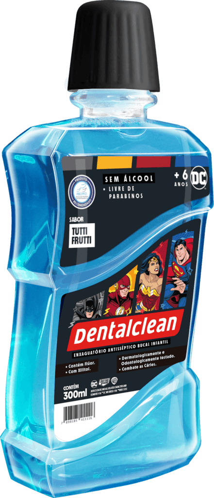 melhor enxaguante bucal ANTISSÉPTICO DENTALCLEAN HERÓIS INFANTIL 300ML