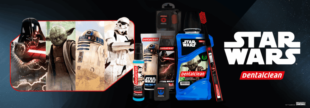 a group of Star Wars products on a black background